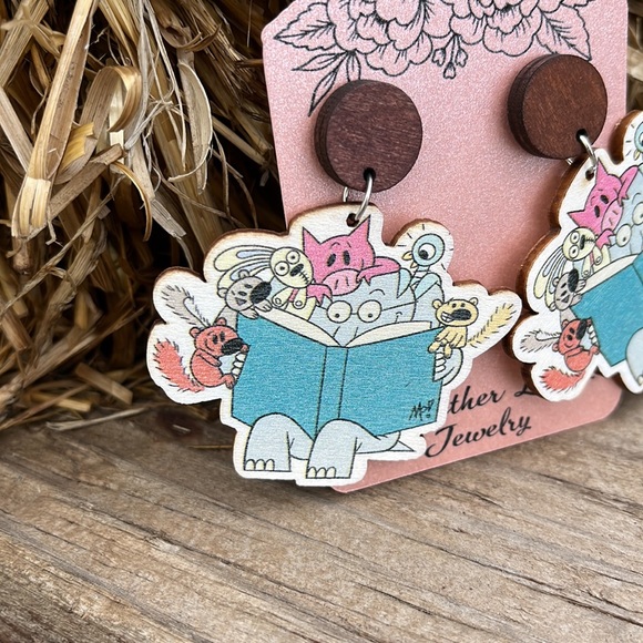 Mo Willems Book Character Earrings/ Teacher Earrings - Picture 7 of 13